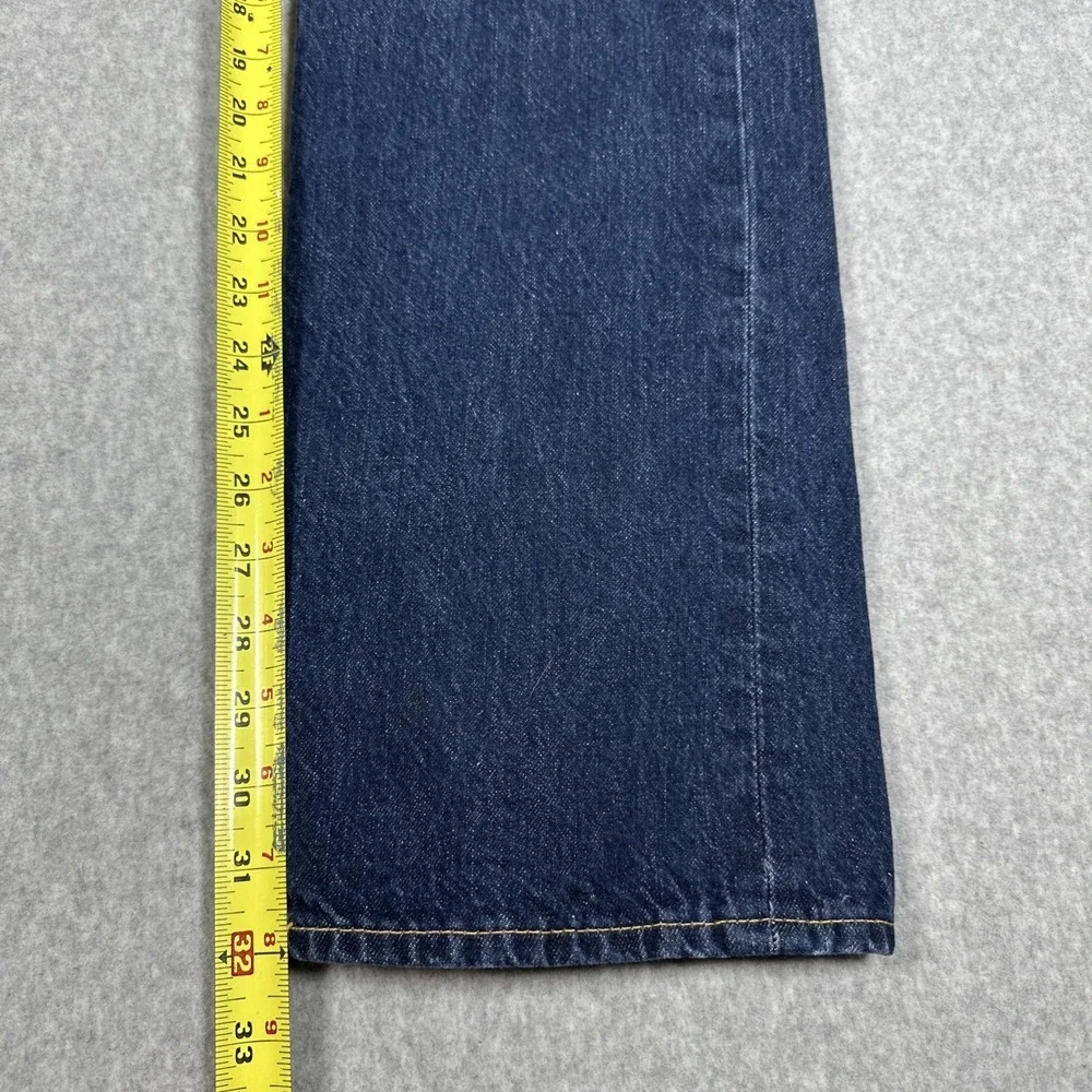 Levi's 501 Men's Big E Premium Jeans Button Fly Dark Wash Leather Patch 34x32